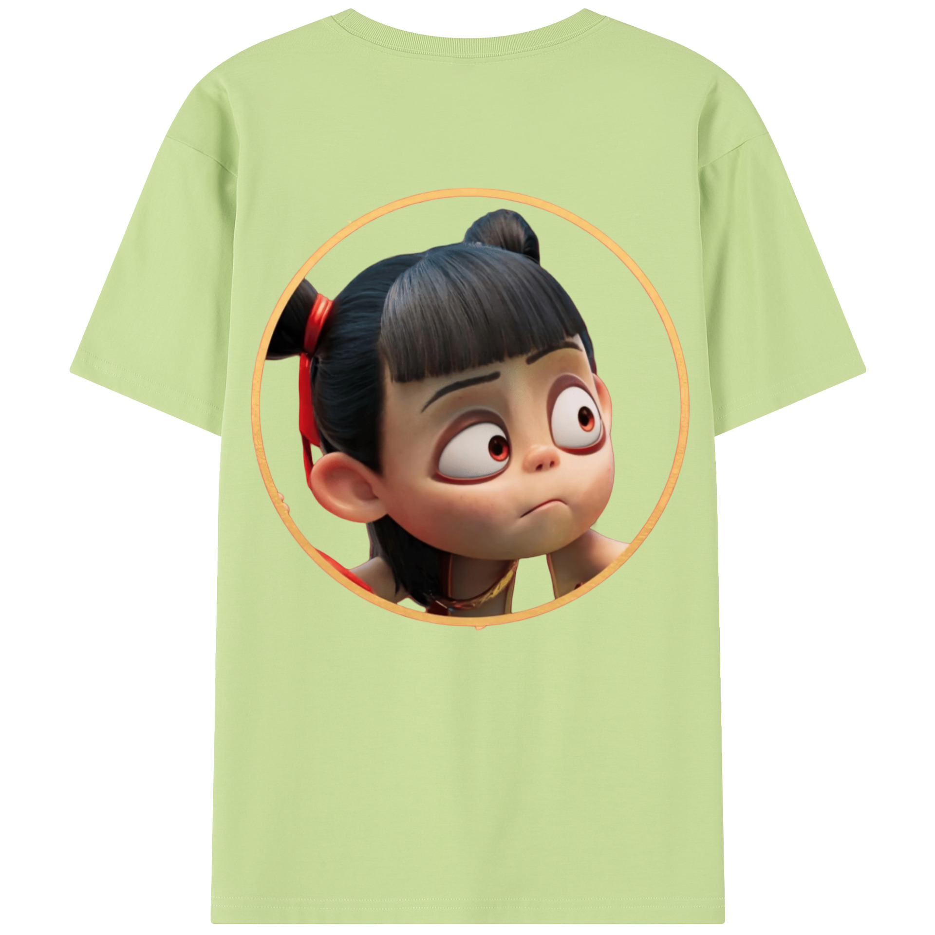 （画像用） Ne Zha 2 ナタ 魔童の大暴れ 綿100％半袖Tシャツ（背面プリント）